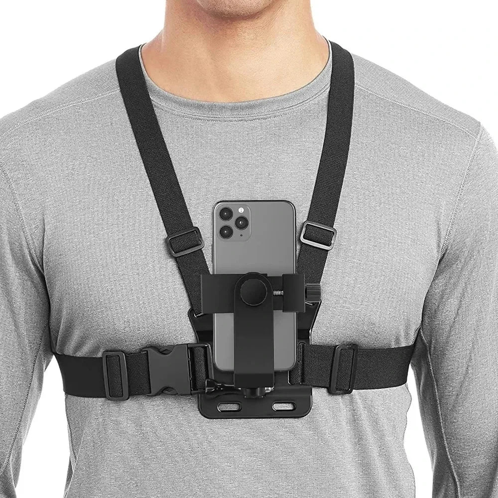 1 PC Adjustable Phone Clip Holder With Chest Strap