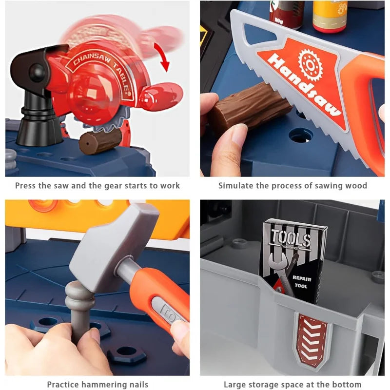 Kids Tool Bench, Realistic, Transformable Tool Set, Toddler Bench Pretend Play Learning Gift