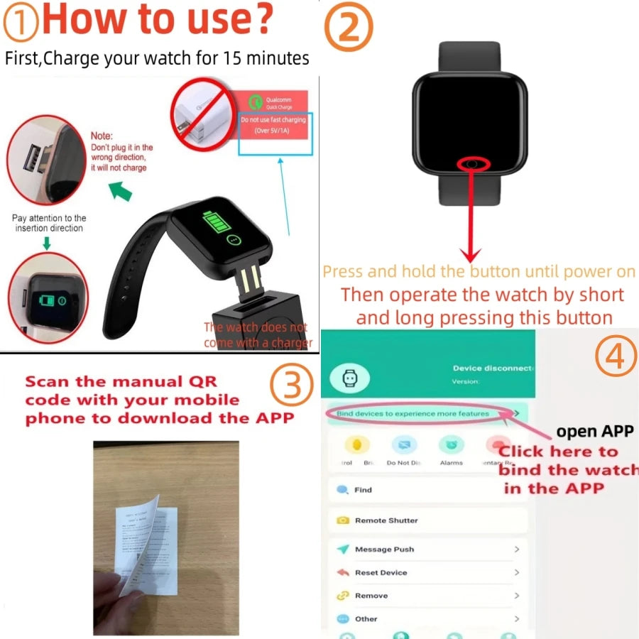 Smart Watch Message Fitness Monitor Bracelet