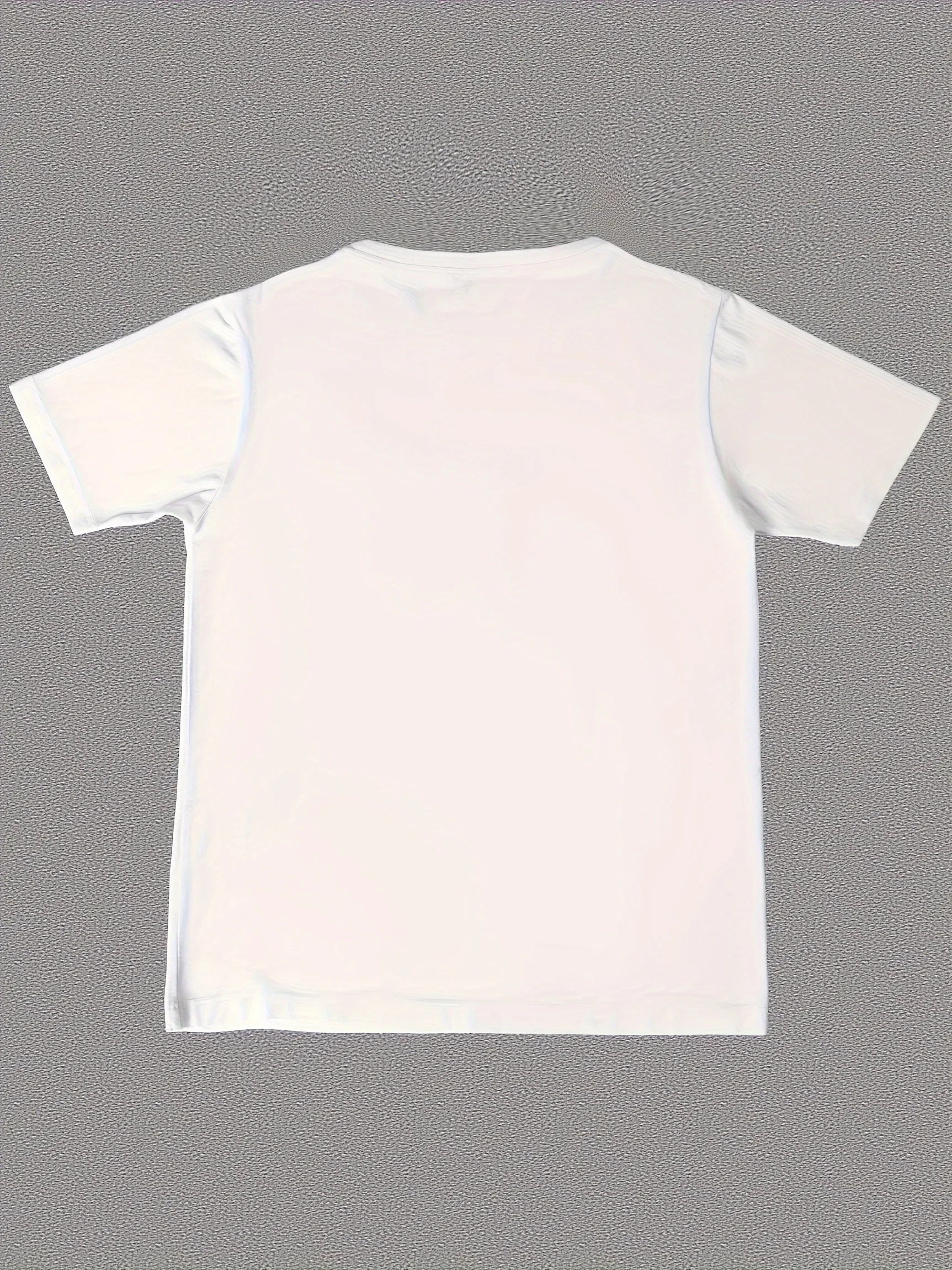 Cat Print T-shirt, Casual Short Sleeve