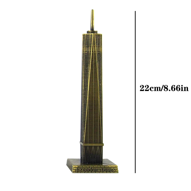 ERMAKOVA Metal Architecture Figurine World Famous Landmark Building Souvenir Statue Home Office Desktop Decor Christmas Gift