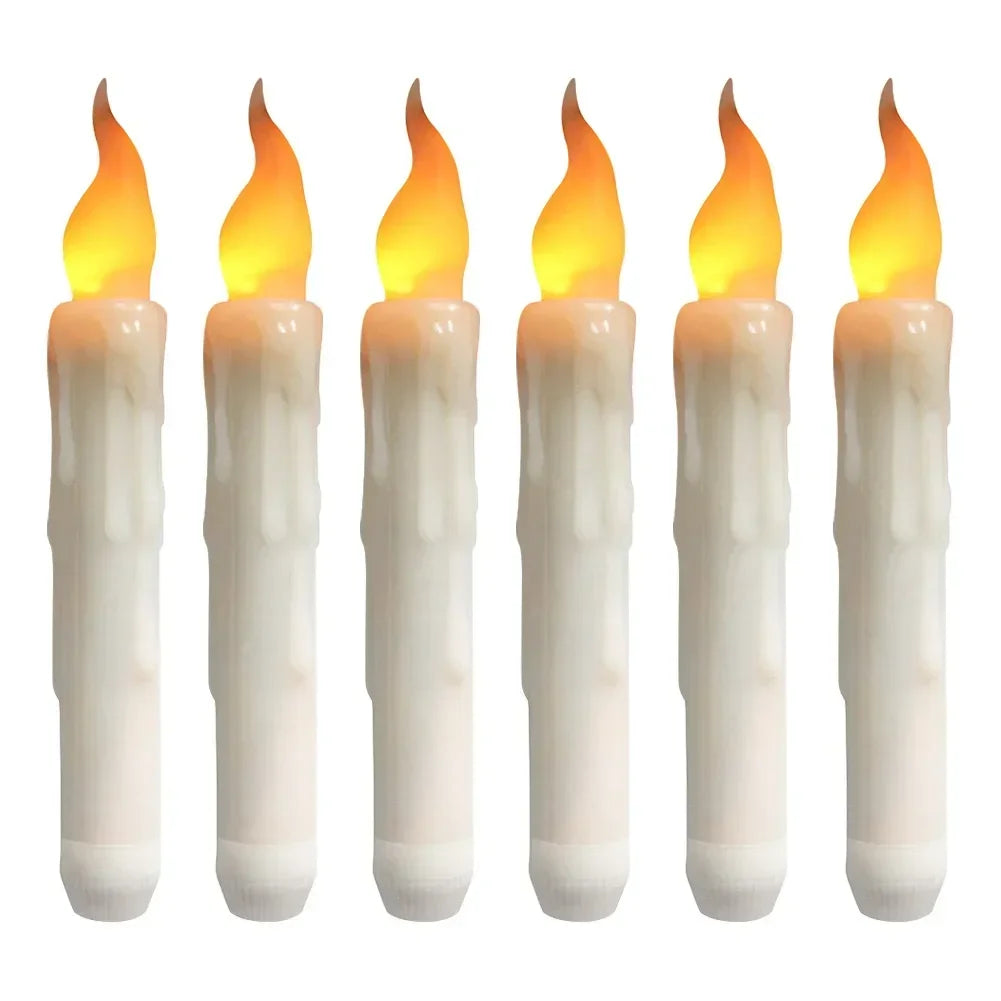 Floating LED Candles with Magic Wand Remote Control Flameless Remote Taper Electronic Candle Christmas Party Decor Candle Lights