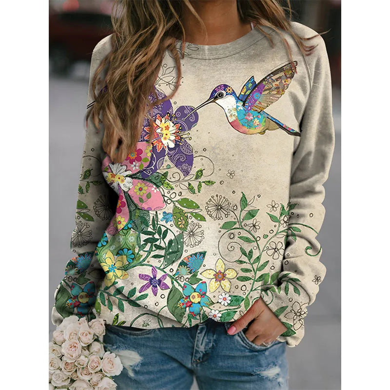 Colorful Dragonfly Hoodie Cute Rabbit 3D Print Women Hoodies Streetwear