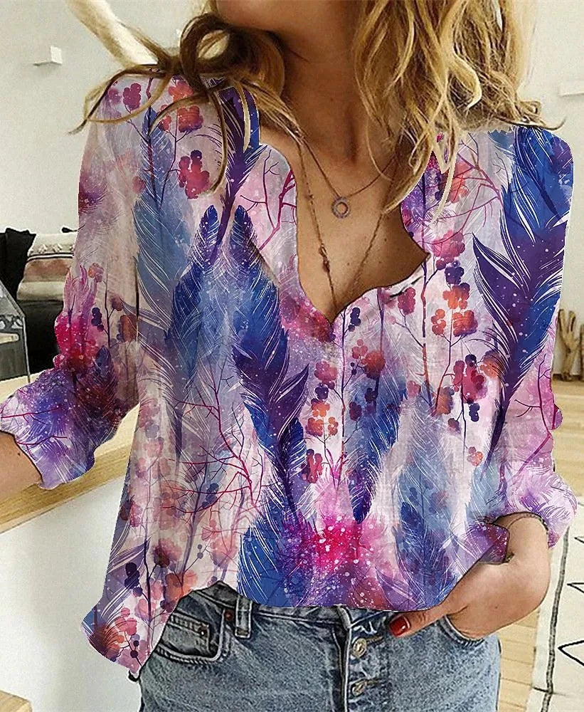 Elegant Loose Shirt Woman Weekend Casual Woman Shirt Long sleeve