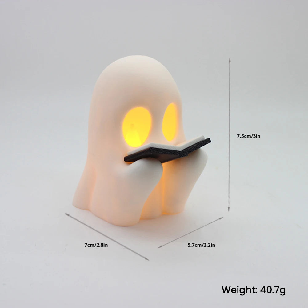 3D LED Ghost Night Light Halloween Ornament Figurine Small Table Lamp For Indoor Halloween Decorations Cute Cartoon Kid Gifts