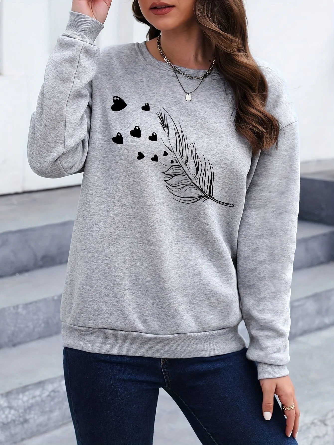 Loose Sweatshirt for Women Casual Long Sleeve