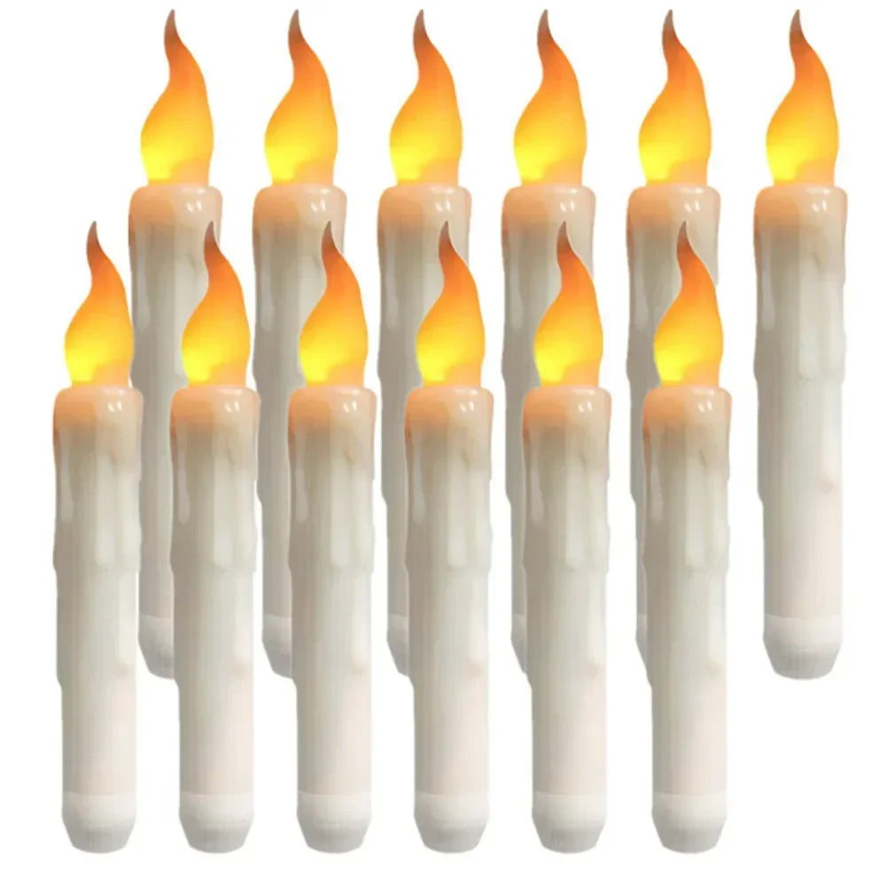 Floating LED Candles with Magic Wand Remote Control Flameless Remote Taper Electronic Candle Christmas Party Decor Candle Lights