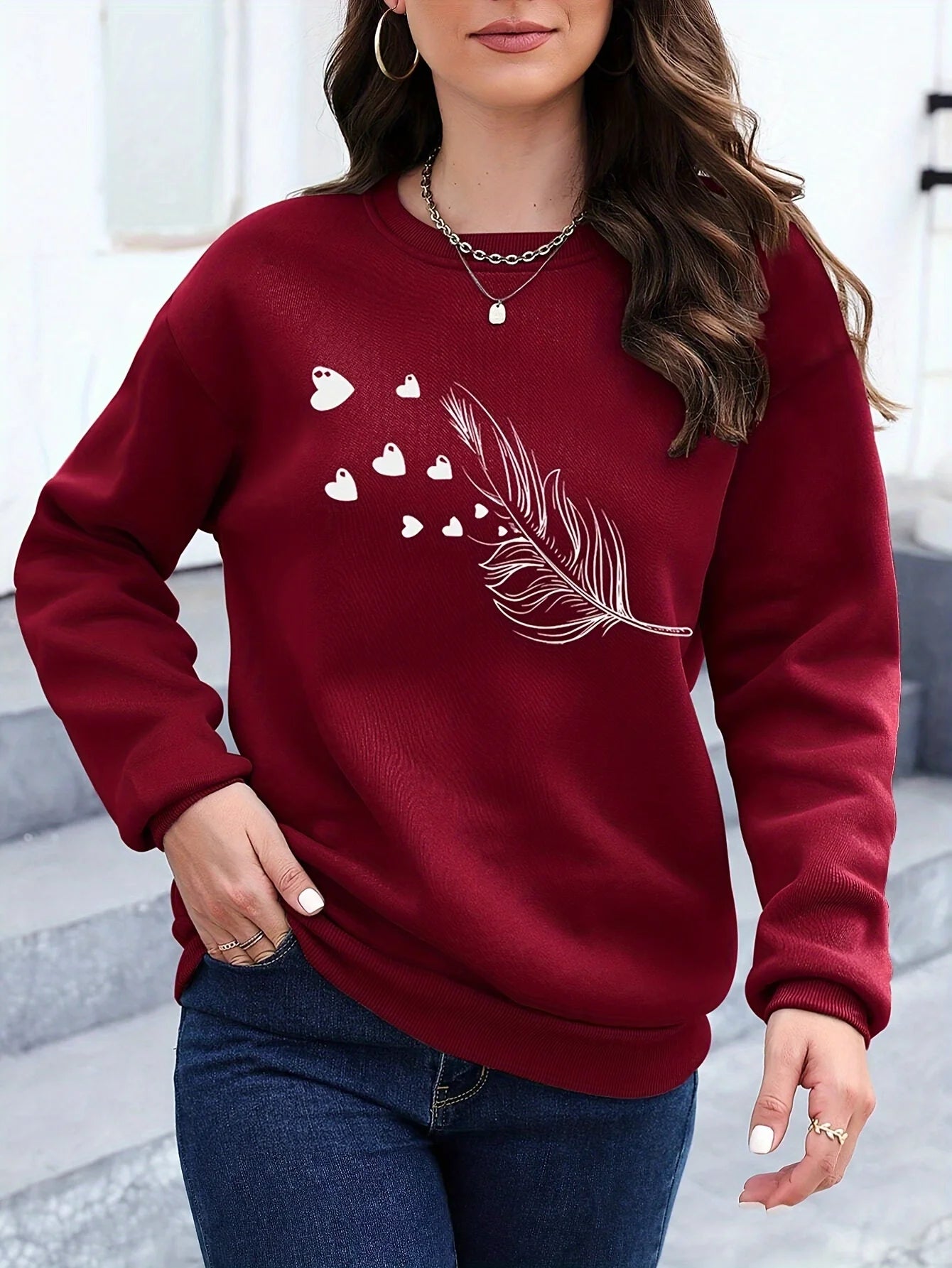 Loose Sweatshirt for Women Casual Long Sleeve