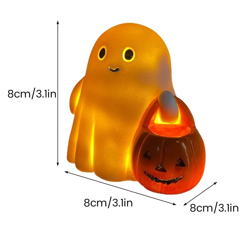 3D LED Ghost Night Light Halloween Ornament Figurine Small Table Lamp For Indoor Halloween Decorations Cute Cartoon Kid Gifts