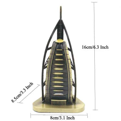 ERMAKOVA Metal Architecture Figurine World Famous Landmark Building Souvenir Statue Home Office Desktop Decor Christmas Gift