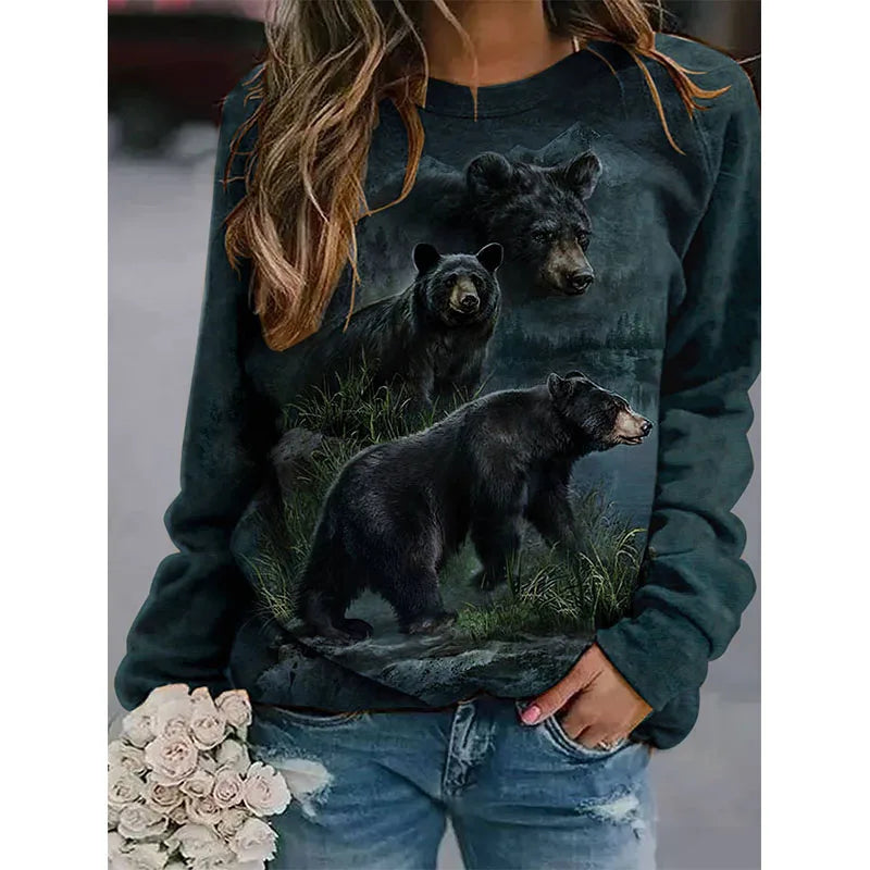 Colorful Dragonfly Hoodie Cute Rabbit 3D Print Women Hoodies Streetwear